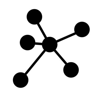 Moleküler siluet simgesi. Moleküler yapı. Düzenlenebilir vektör.