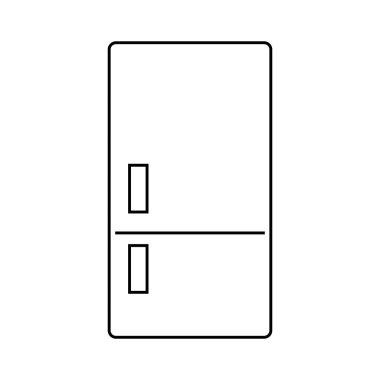 Basit buzdolabı ikonu. Soğutma ve dondurucu donanım. Düzenlenebilir vektör.