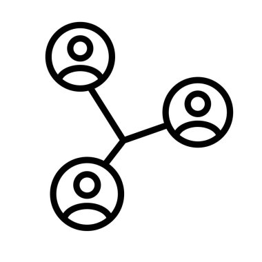 Kişisel bağlantı simgesi. İnsanlarla bağlantı. Düzenlenebilir vektör.