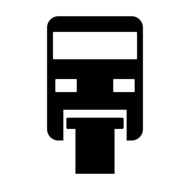 Tek raylı siluet simgesi. Ulaşım. Düzenlenebilir vektör.