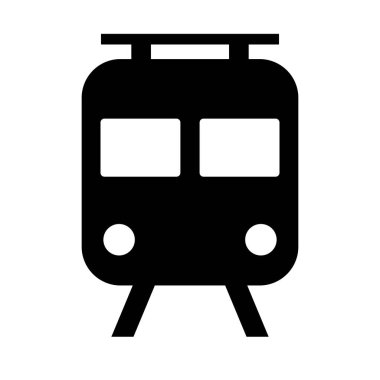 Metro silueti simgesi. Demiryolu. Ulaşım. Düzenlenebilir vektör.