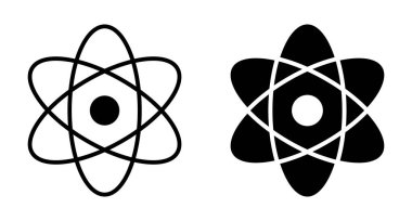 Atomik siluet simgesi seti. Temel elementler. Düzenlenebilir vektör.