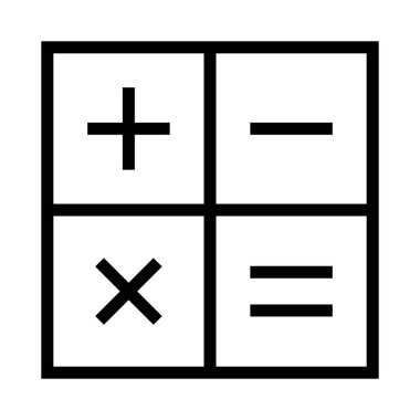 Basit hesap makinesi sembolü. Hesaplama işlemi. Düzenlenebilir vektör.