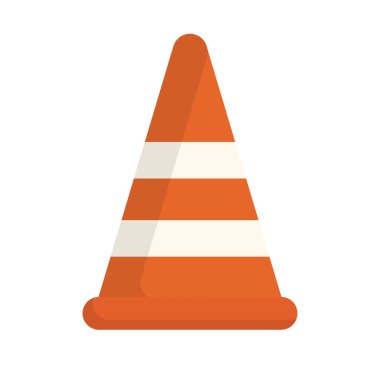 Düz dizayn güvenlik konisi simgesi. İnşaat aleti. Düzenlenebilir vektör.