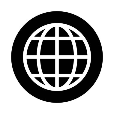 Yuvarlak web tarayıcı siluet simgesi. - İnternet. Düzenlenebilir vektör.