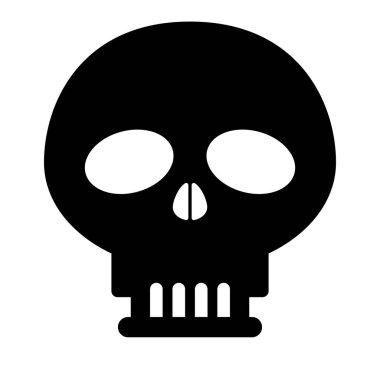 Kafatası siluet simgesi. Ölüm kafatası ikonu. Tehlike işareti. Düzenlenebilir vektör.