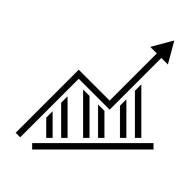 Büyüyen çubuk grafik simgesi. Veri istatistik simgesi. Düzenlenebilir vektör.
