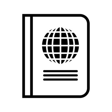 Pasaport El Kitabı. Uluslararası Sertifika. Düzenlenebilir vektör.