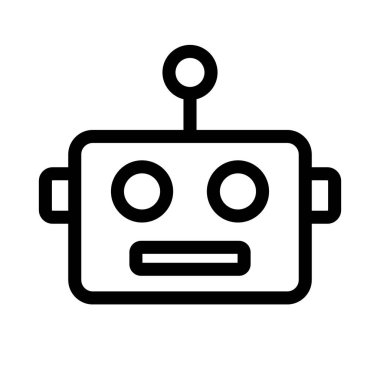 Basit bir robot simgesi. Robot. Düzenlenebilir vektör.