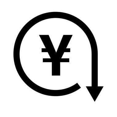 Yen fiyatlarını düşürüyorum. Yen değer kaybı. Japon yeninin değerindeki düşüşü. Düzenlenebilir vektörler.