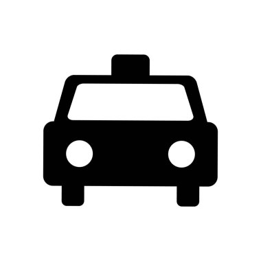 Basit bir taksi silueti. Taksi durağı. Düzenlenebilir vektör.