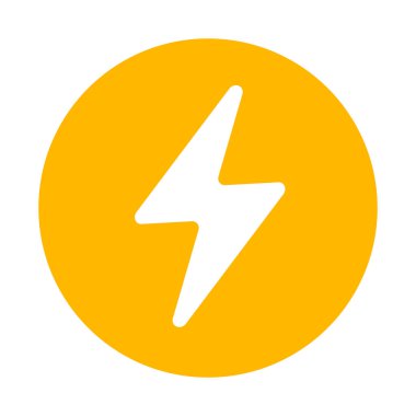 Round electric energy icon. Electricity sign. Editable vector.