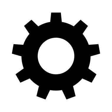 Gear silhouette icon. System icon. Composition. Editable vector.