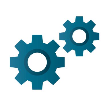 Modern gears icon. System configuration icon. Editable vector.