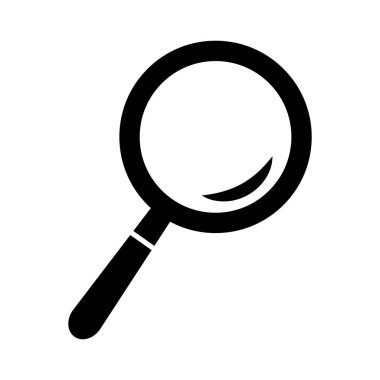 Glossy magnifying glass icon. Research and search. Editable vector.