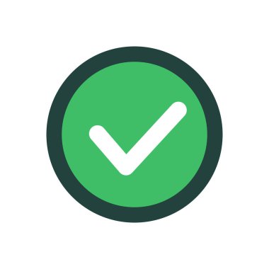 Check mark button icon. Decision button. Editable vector.