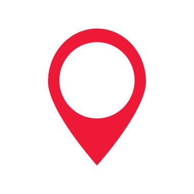 Red map pin. Location icon. Editable vector.