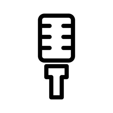 An old hand mic icon. Microphone for singer or emcee. Editable vector.