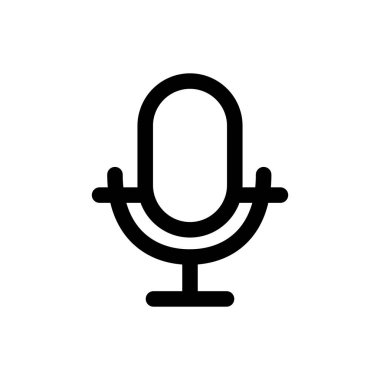 Cool microphone icon. Navigation icon for voice and sound. Editable vector.
