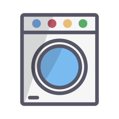 Modern washing machine icon. Laundromat. Editable vector.