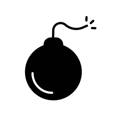 Bomb icon. Hazardous material. Editable vector.