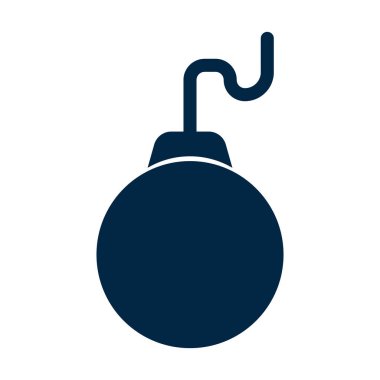 Simple bomb silhouette icon. Weapon and explosive. Editable vector.