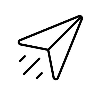 Send Email. Flying paper airplane. Editable vector.