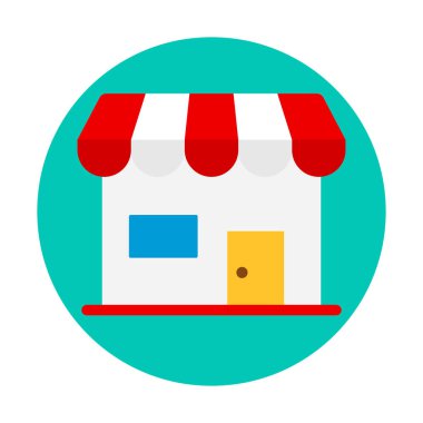 Flat design retail icon. Store or shop icon. Editable vector.