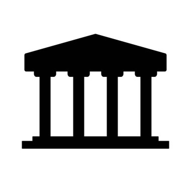 Museum silhouette icon. Temple or museum. Editable vector.