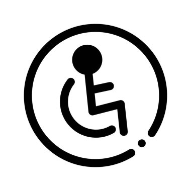 Modern round wheelchair icon. Disability symbol. Editable vector.