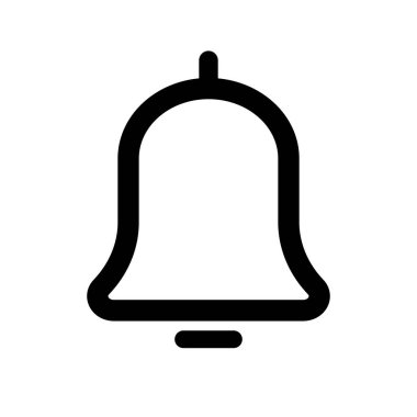 Simple bell icon. Notification and contact. Reminder icon. Editable vector.