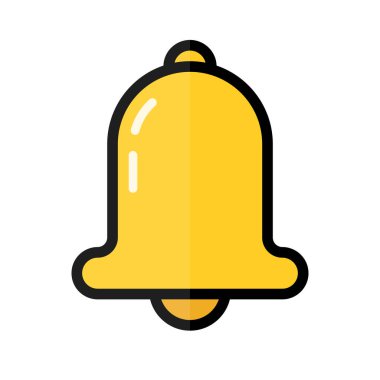 Glossy bell icon. Reminder and notification icon. Editable vector.