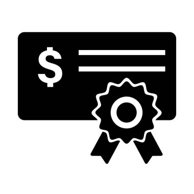 Government bond silhouette icon. Treasury bond. Editable vector.
