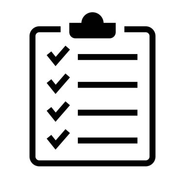 Clipboard Checklist. Checklist document. Survey and research. Editable vector.