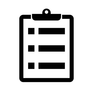 Simple clipboard icon. Task list icon. Editable vector.