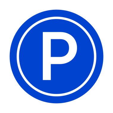 Round parking icon. Parking lot. Editable vector.