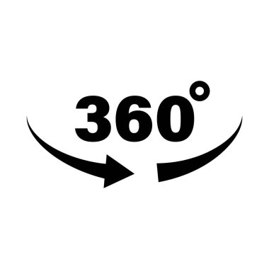 360 degree rotation silhouette icon. Editable vector.