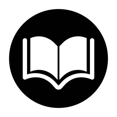 Round book button icon. Editable vector.