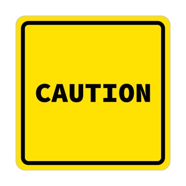 Square CAUTION icon. Attention. Editable vector.