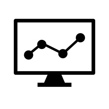 Data Analysis PC Icon. Statistics data. Editable vector.
