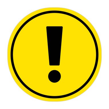 A round warning sign. Exclamation point. Editable vector.