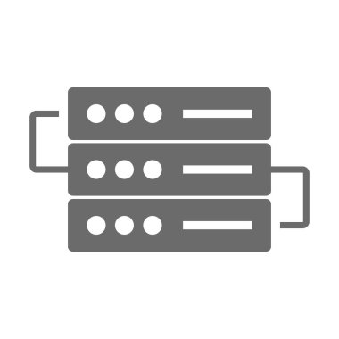 Flat design server icon. Computer and software. Editable vector.