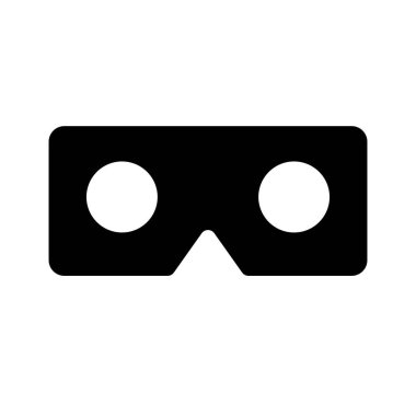 Cardboard VR head mount silhouette icon. Editable vector.