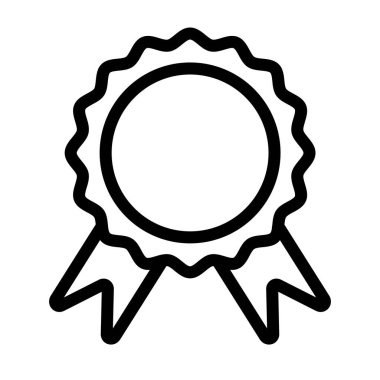 Simple badge icon. Sport competition and contest prize. Editable vector.
