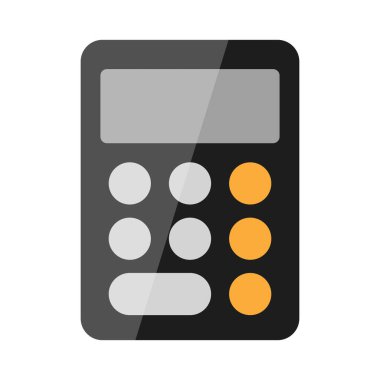 Flat design calculator icon. Finance and accounting. Bookkeeping. Editable vector.
