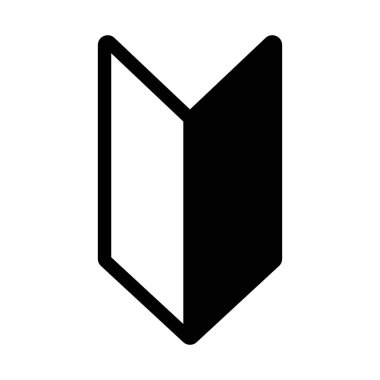 Beginner mark silhouette icon. Newly licensed drivers sign. Editable vector.