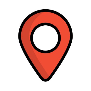 Flat design map pin icon. Map location and GPS sign. Editable vector.