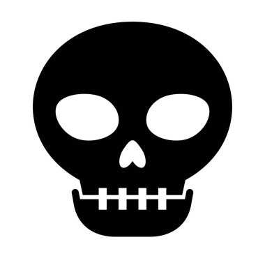 Skull head silhouette icon. Editable vector.