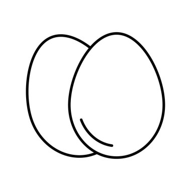 Two white egg icons. Editable vector.