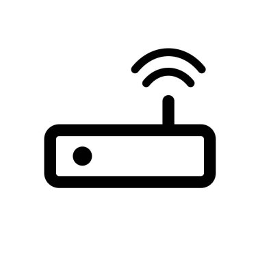 Router. Network relaying equipment. Editable vector.